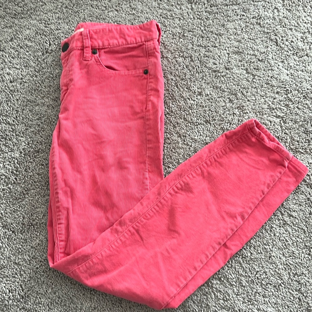 Pink Corduroy skinny pants from J Crew
